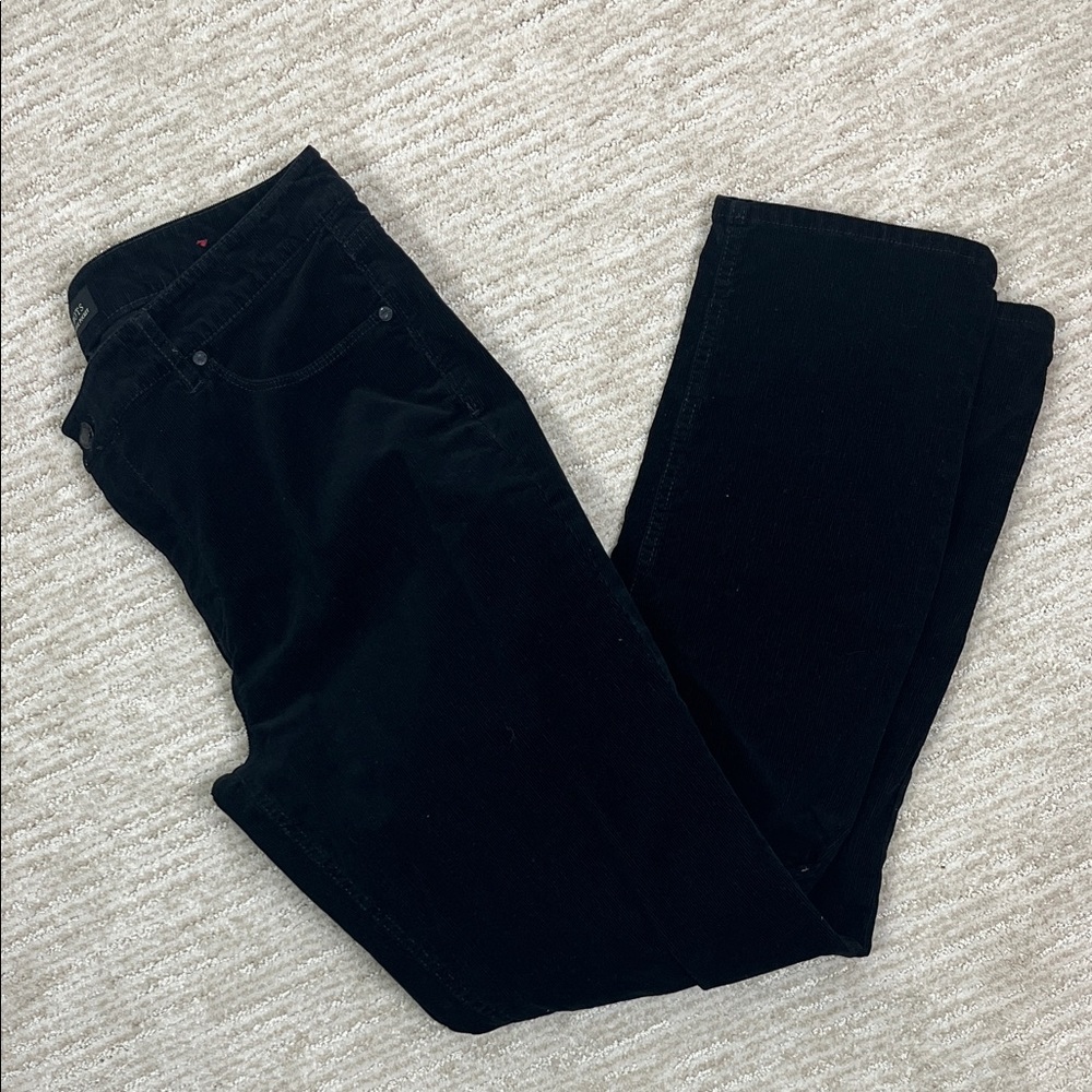 Talbots Women’s Size 12 Black Corduroy Straight Leg Pants 5 Pocket EUC